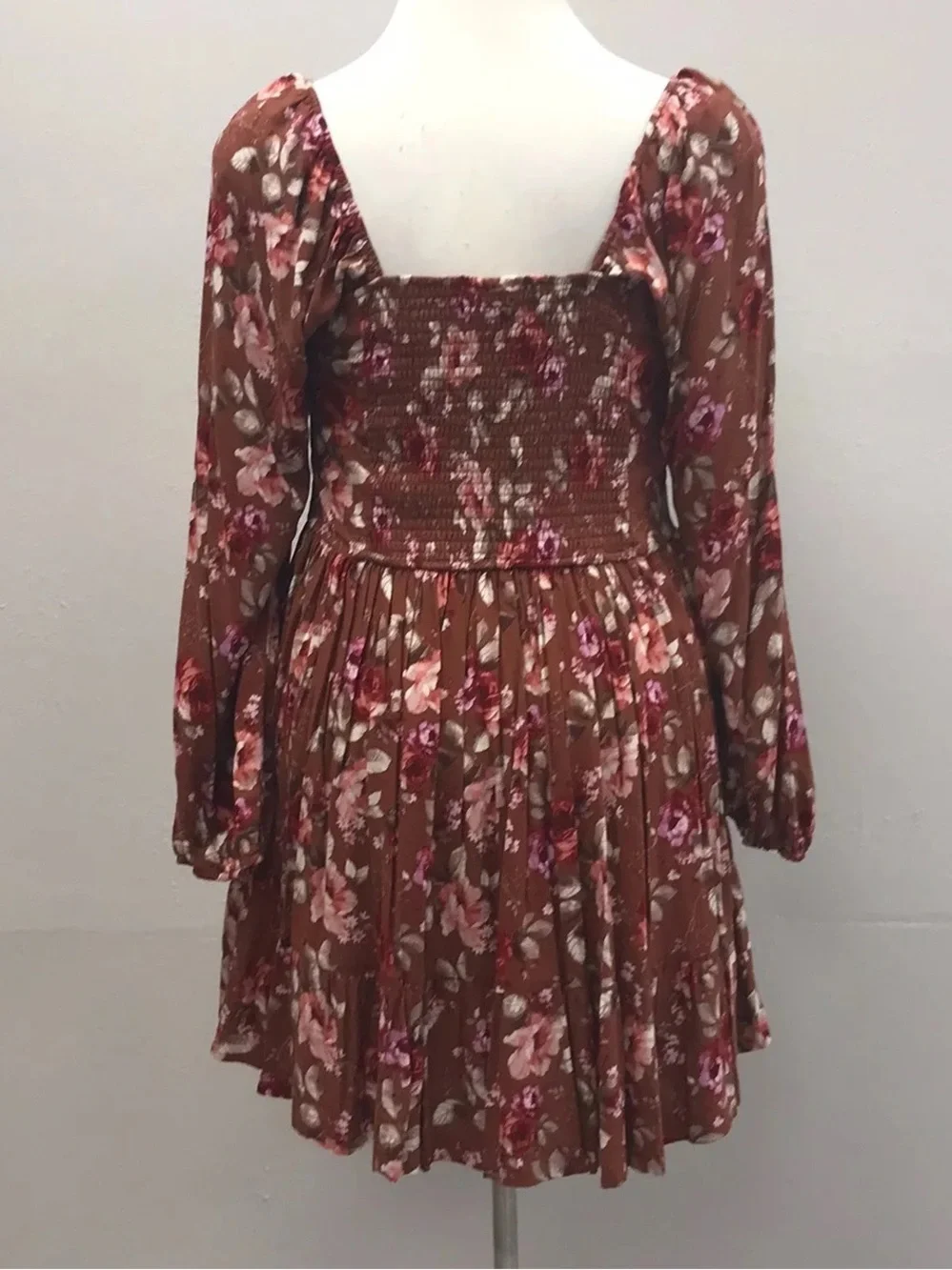 Arula Floral Long Sleeve Mini Dress - Size 14/16